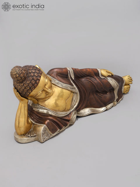 29" Brass Mahaparinirvana Buddha | Brass Statue
