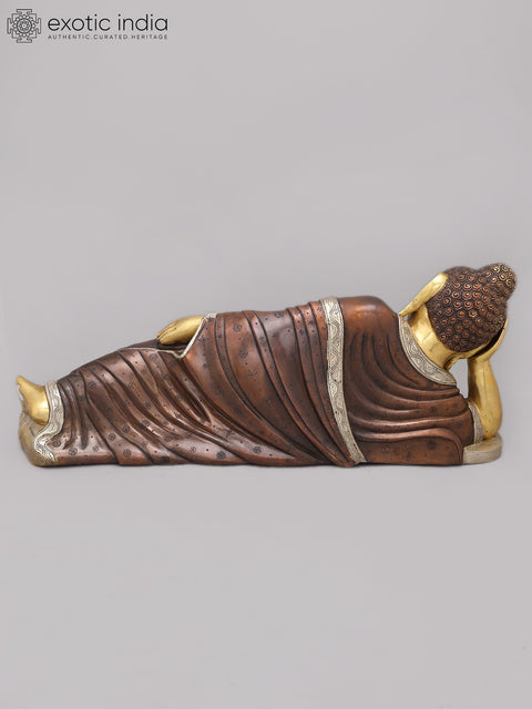 29" Brass Mahaparinirvana Buddha | Brass Statue
