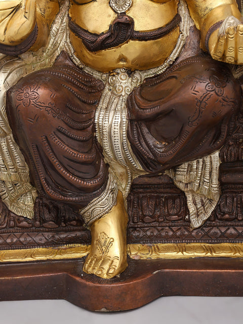 18" Four Armed Blessing Lord Ganesha | Brass Statue