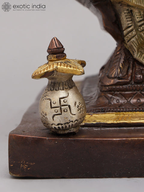 18" Four Armed Blessing Lord Ganesha | Brass Statue
