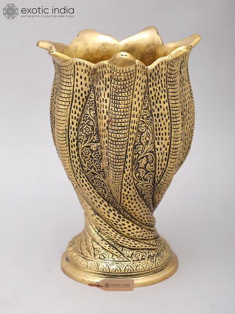 8" Brass Flower Pot | Table Piece