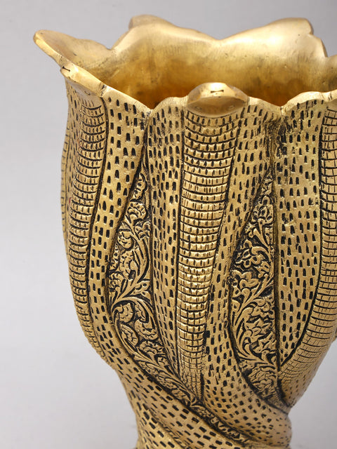 8" Brass Flower Pot | Table Piece