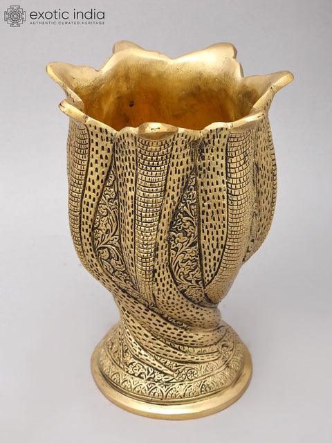 8" Brass Flower Pot | Table Piece