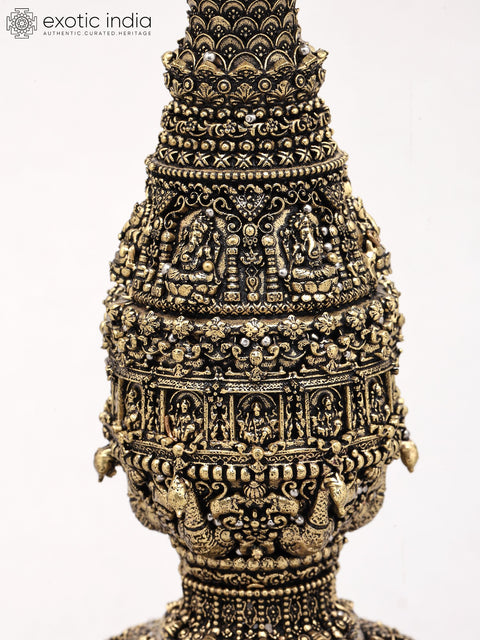 12" Superfine Peacock Lamp with Intricate Carvings