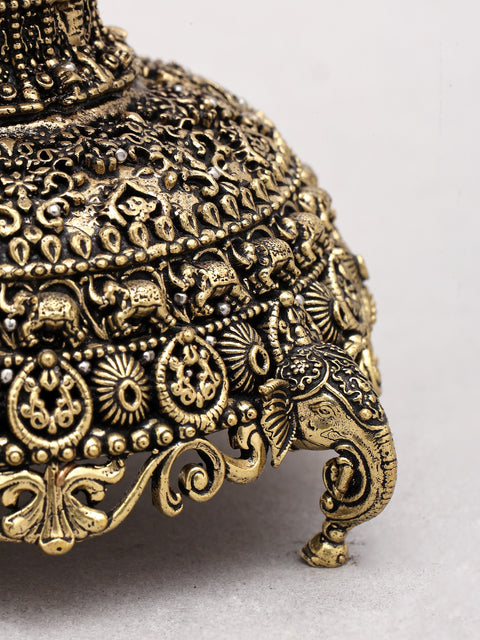 12" Superfine Peacock Lamp with Intricate Carvings