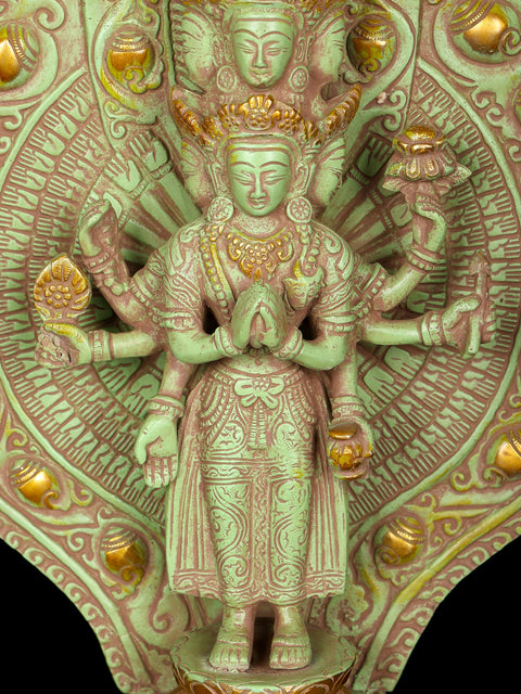 15" Standing Eleven Headed Avalokiteshvara | Brass Statue