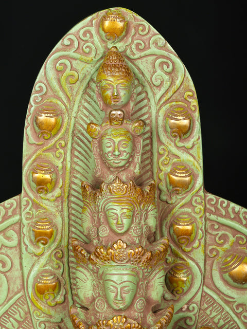 15" Standing Eleven Headed Avalokiteshvara | Brass Statue