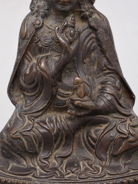 7" Guru Padmasambhava (Tibetan Buddhist Deity) | Brass Statue