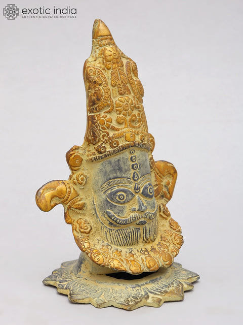 6" Small Lord Shiva Head | Brass Statue