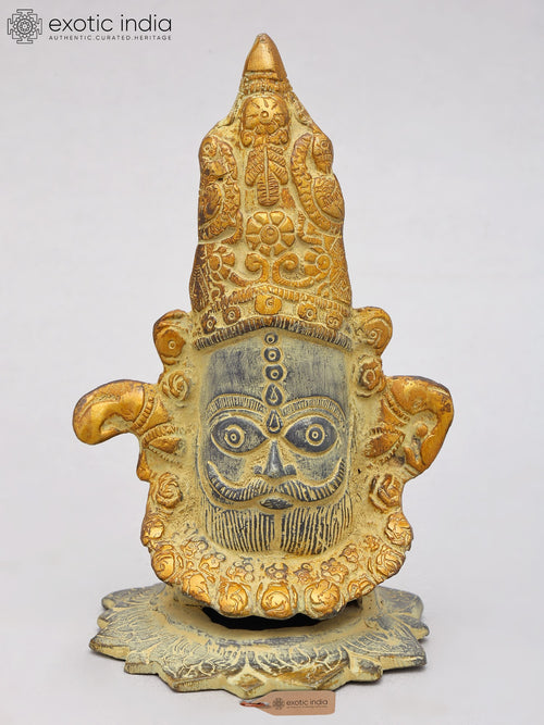 6" Lord Shiva Head Brass Statue for Pooja