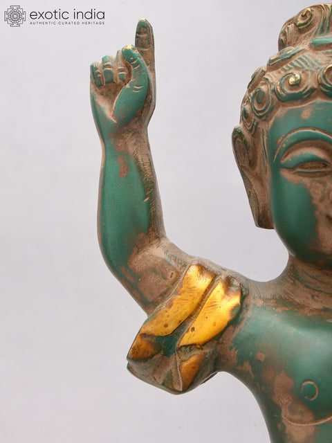 14" Standing Baby Buddha (Siddharth Gautam) | Brass Statue
