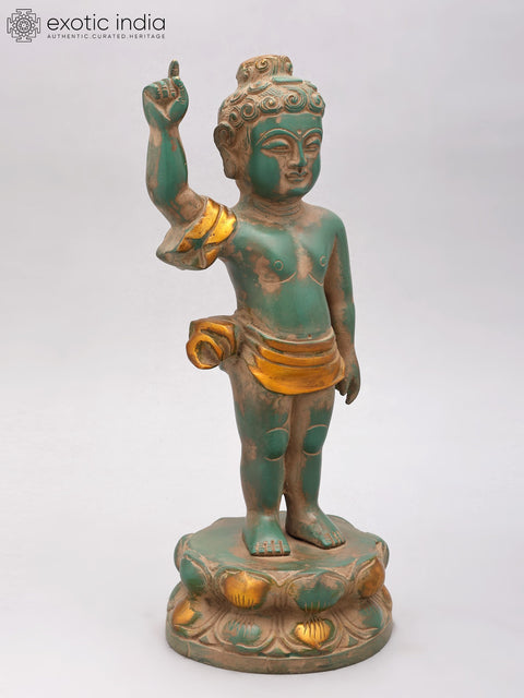 14" Standing Baby Buddha (Siddharth Gautam) | Brass Statue