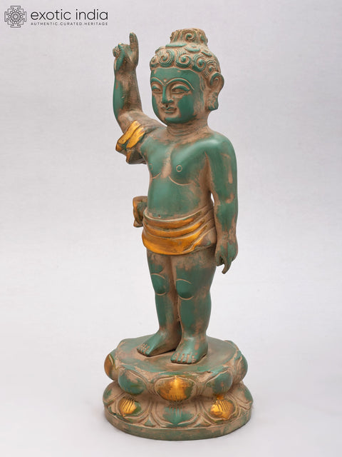 14" Standing Baby Buddha (Siddharth Gautam) | Brass Statue