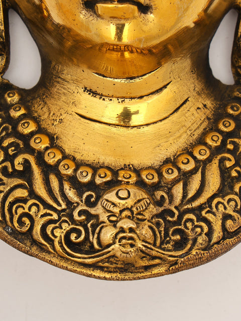 10" Tibetan Buddhist Goddess Tara Wall Hanging Mask | Brass Statue