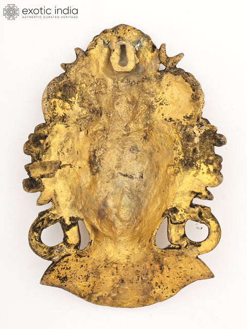 10" Tibetan Buddhist Goddess Tara Wall Hanging Mask | Brass Statue