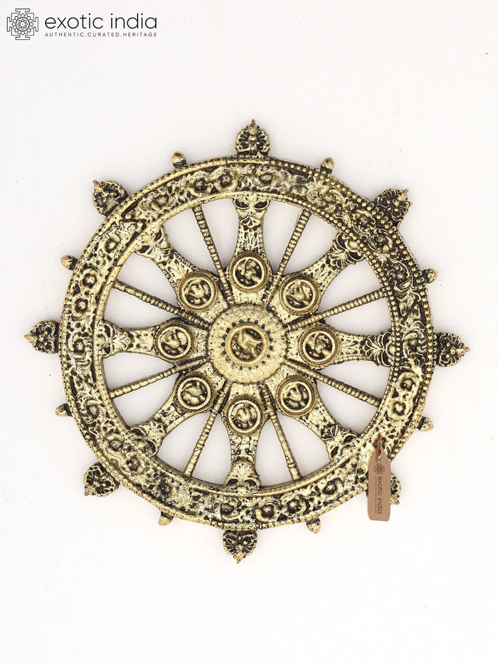 4" Handmade Brass Konark Chakra Wall Hanging Statue