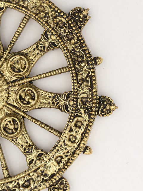 4" Small Superfine Wall Hanging Konark Chakra in Brass