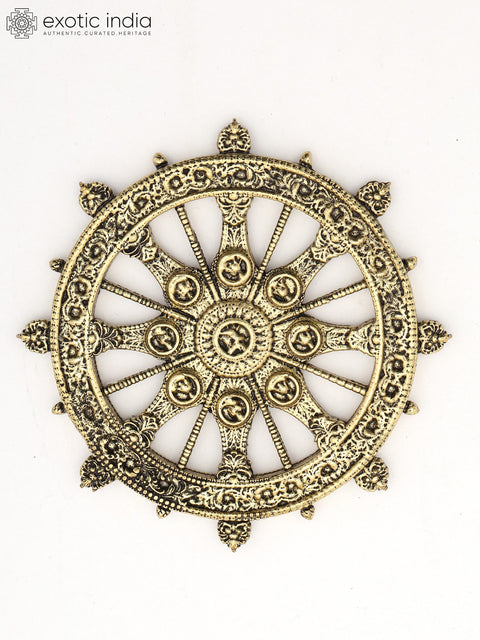 4" Small Superfine Wall Hanging Konark Chakra in Brass