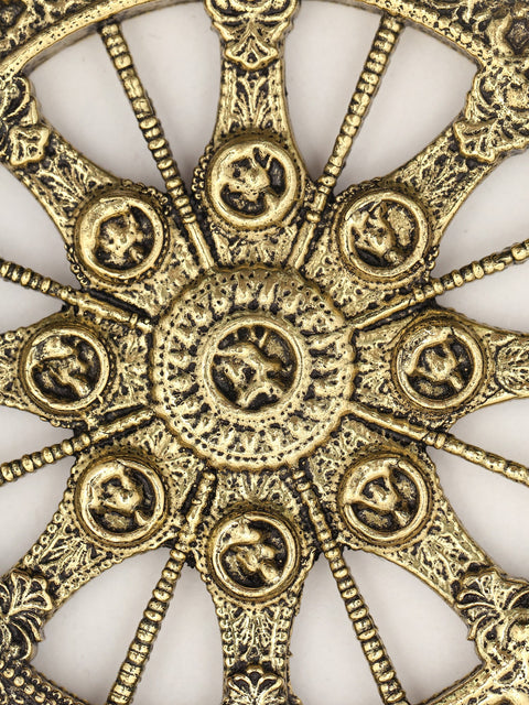 4" Small Superfine Wall Hanging Konark Chakra in Brass