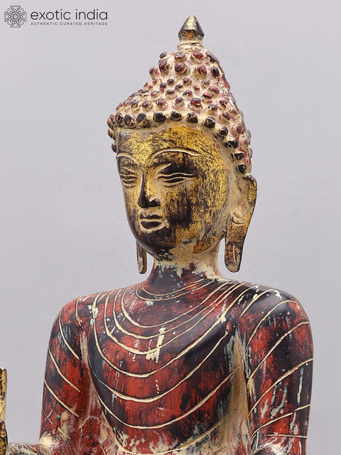 20" Standing Buddha | Brass Idol
