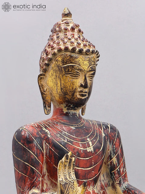 20" Standing Buddha | Brass Idol