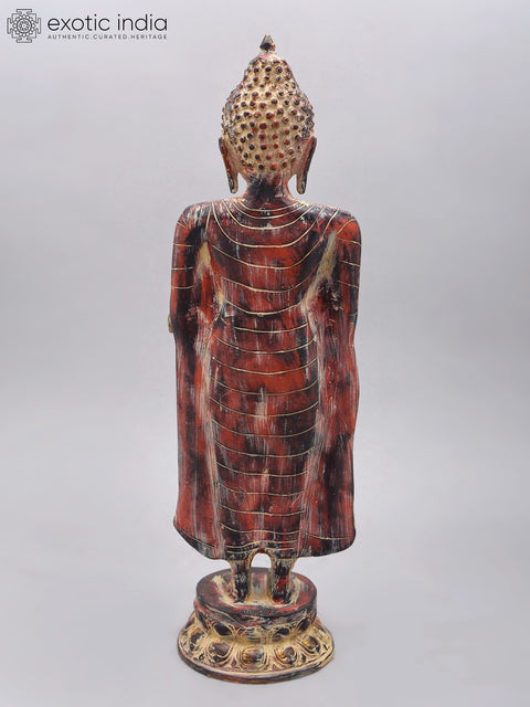 20" Standing Buddha | Brass Idol