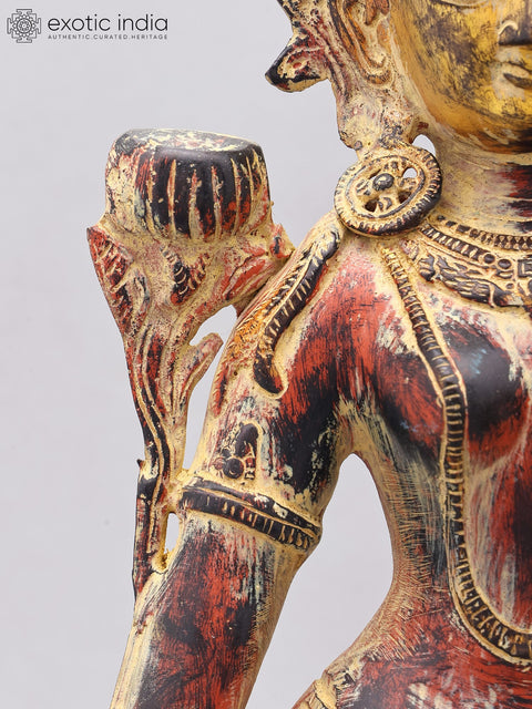 21" Standing Tibetan Buddhist Goddess Tara | Brass Statue