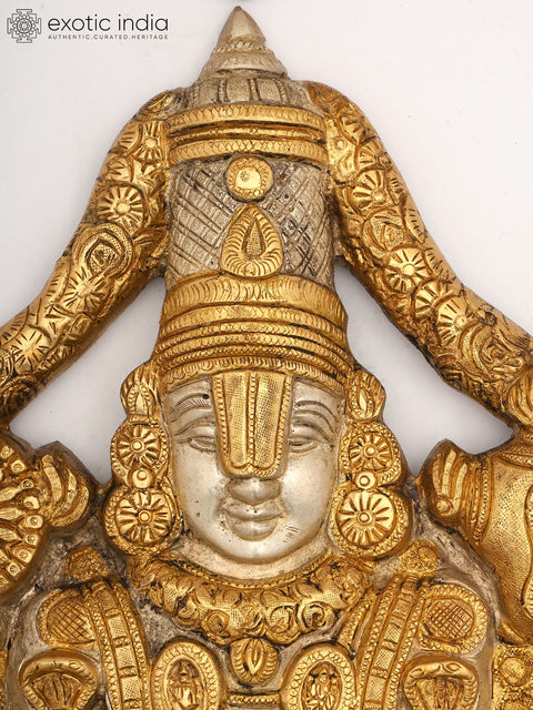 24" Tirupati Balaji (Venkateshvara) Wall Hanging | Brass Statue