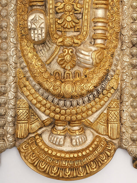 24" Tirupati Balaji (Venkateshvara) Wall Hanging | Brass Statue