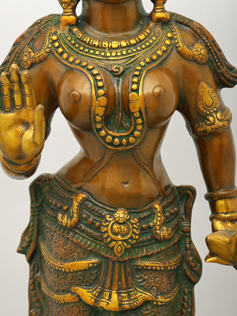 31" Large Standing Devi Parvati | Brass Statue