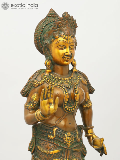 31" Large Standing Devi Parvati | Brass Statue