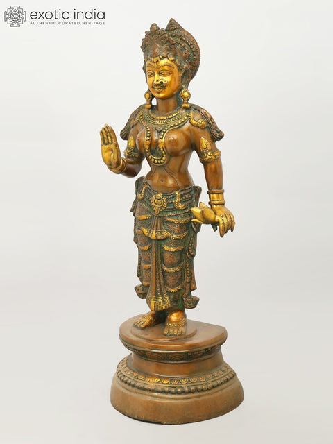31" Large Standing Devi Parvati | Brass Statue