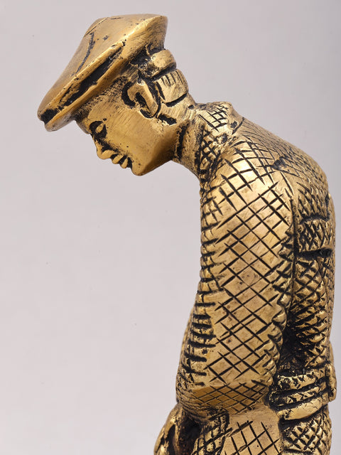 8" Brass Gentleman Golfer Taking Shot | Decorative Figurine | Table Piece
