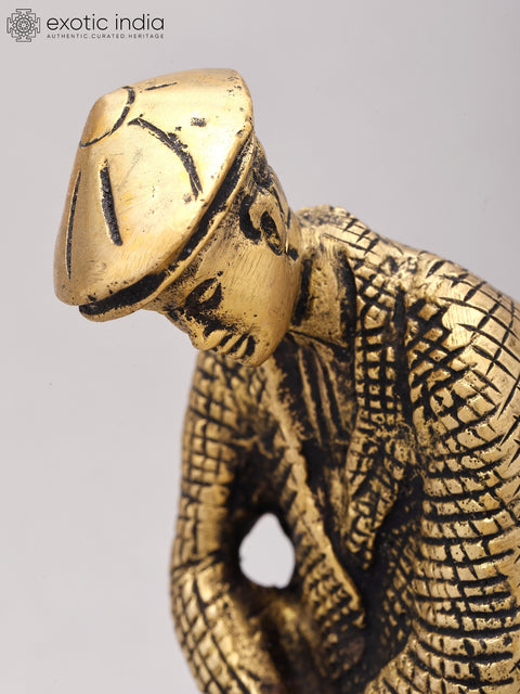 8" Brass Gentleman Golfer Taking Shot | Decorative Figurine | Table Piece