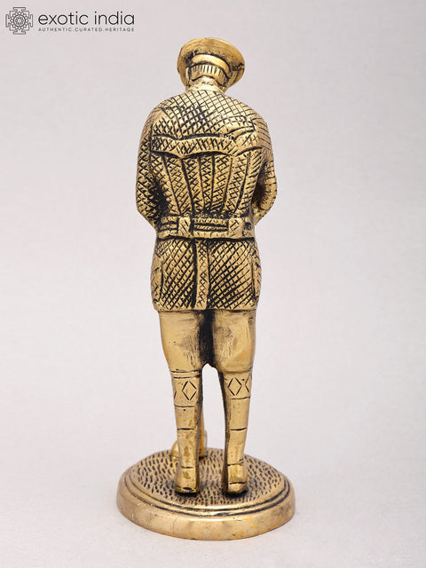 8" Brass Gentleman Golfer Taking Shot | Decorative Figurine | Table Piece