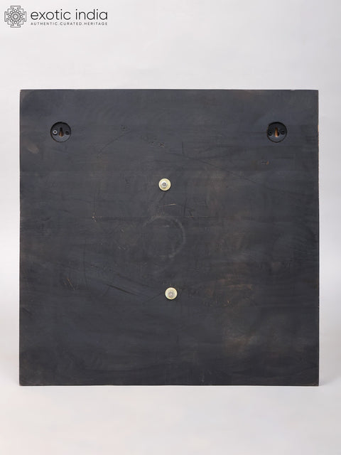 22" Wood Framed Brass Shri Yantra | Wall Hanging
