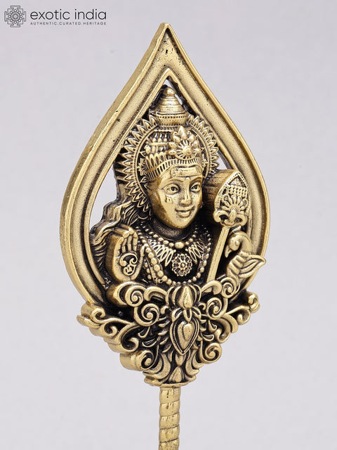 6" Small Superfine Lord Karttikeya (Murugan) Vel in Brass