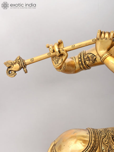 26" Cow Krishna Brass Idol