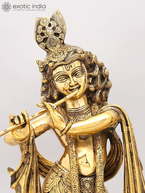 25" Divine Pair of Radha Krishna | Brass Statues