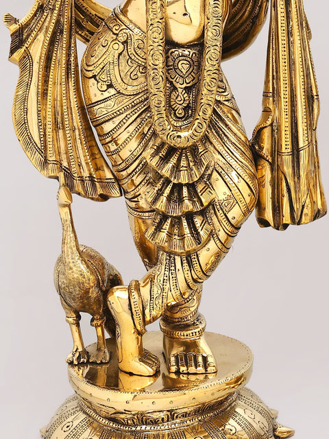 25" Divine Pair of Radha Krishna | Brass Statues