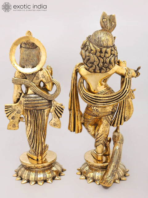 25" Divine Pair of Radha Krishna | Brass Statues