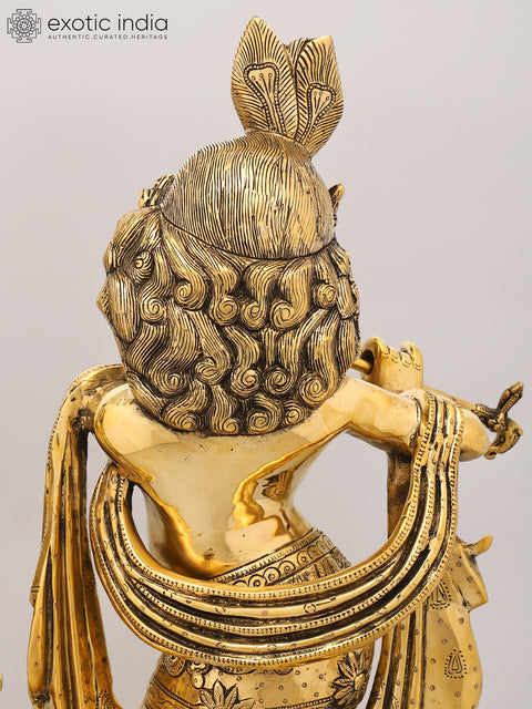 25" Divine Pair of Radha Krishna | Brass Statues