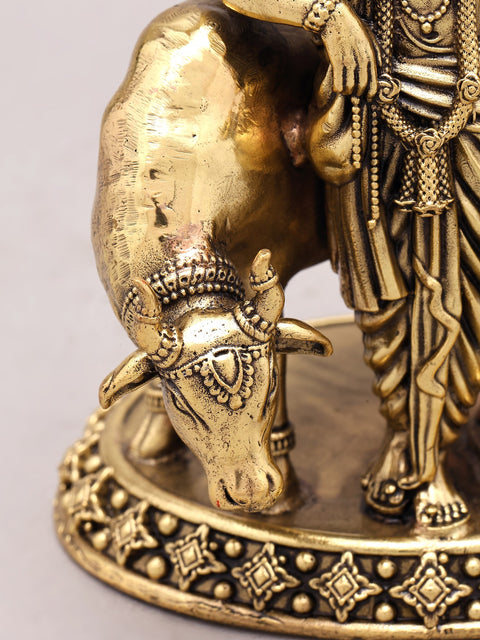 5" Small Superfine Lord Dattatreya Brass Idol