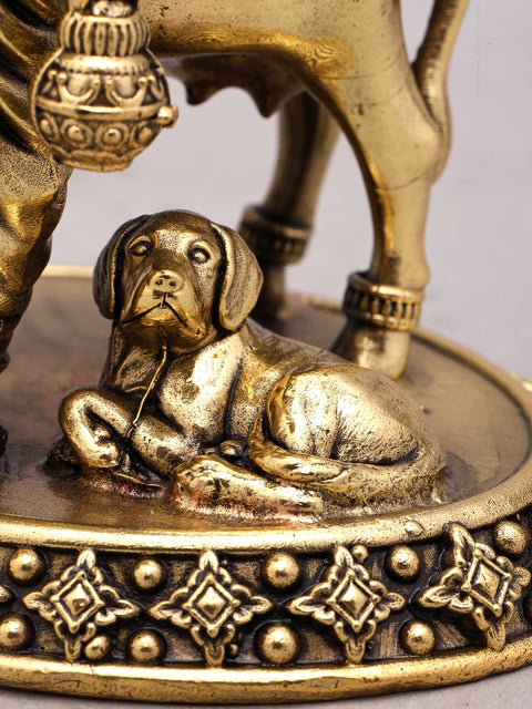 5" Small Superfine Lord Dattatreya Brass Idol