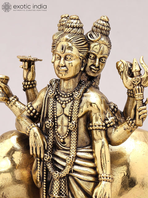5" Small Superfine Lord Dattatreya Brass Idol