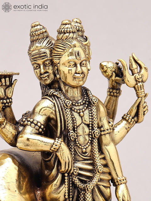 5" Small Superfine Lord Dattatreya Brass Idol