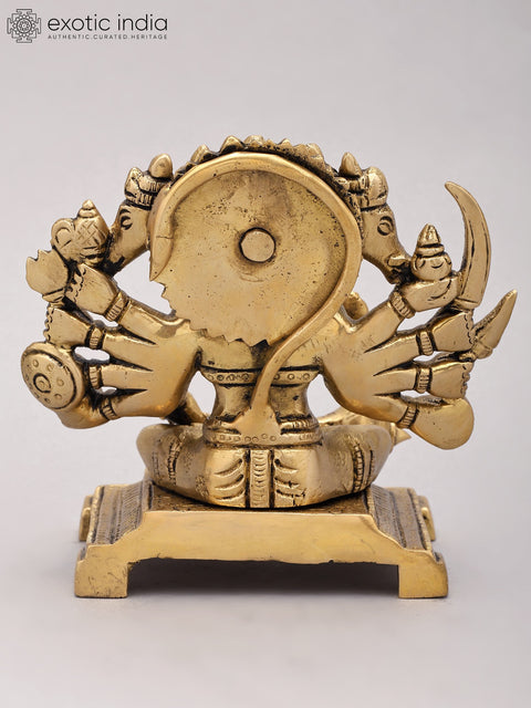 6" Small Ten Armed Panchamukhi Hanuman | Brass Idol