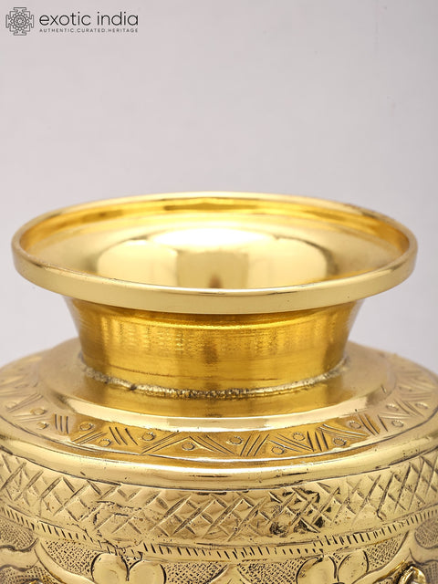 4" Superfine Ashtalakshmi Kalash in Brass