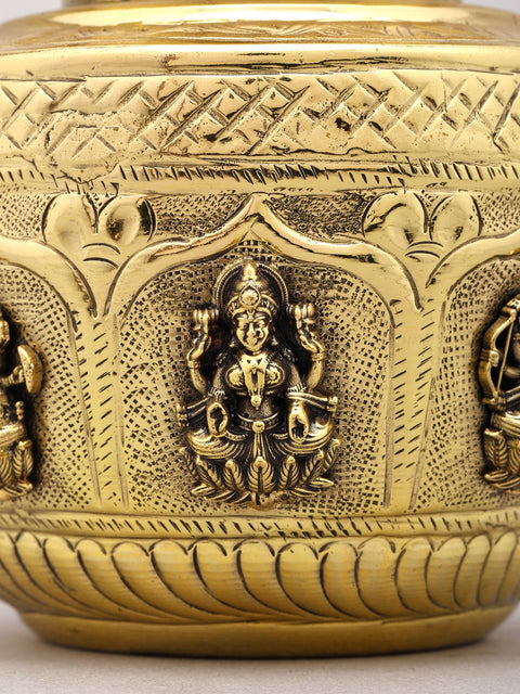4" Superfine Ashtalakshmi Kalash in Brass