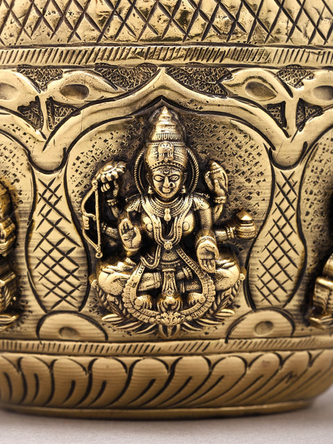 6" Superfine Ashtalakshmi Ritual Kalash in Brass